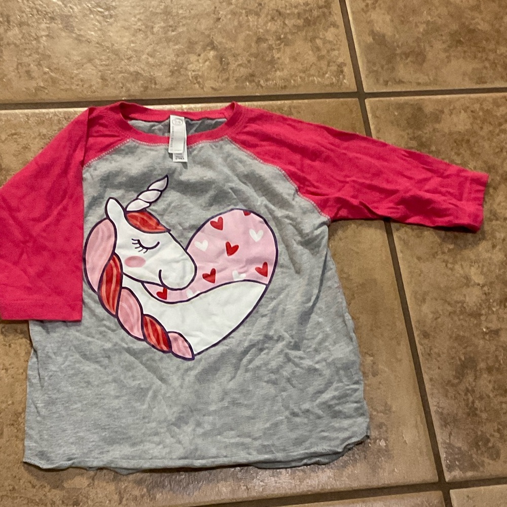 Rabbit Skins Pink and Gray Raglan Shirt